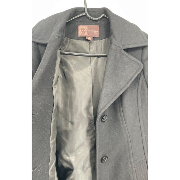 Anne Klein Black Women's Single-Breasted Long Wool Peacoat - Size‎ Small - Picture 7 of 9